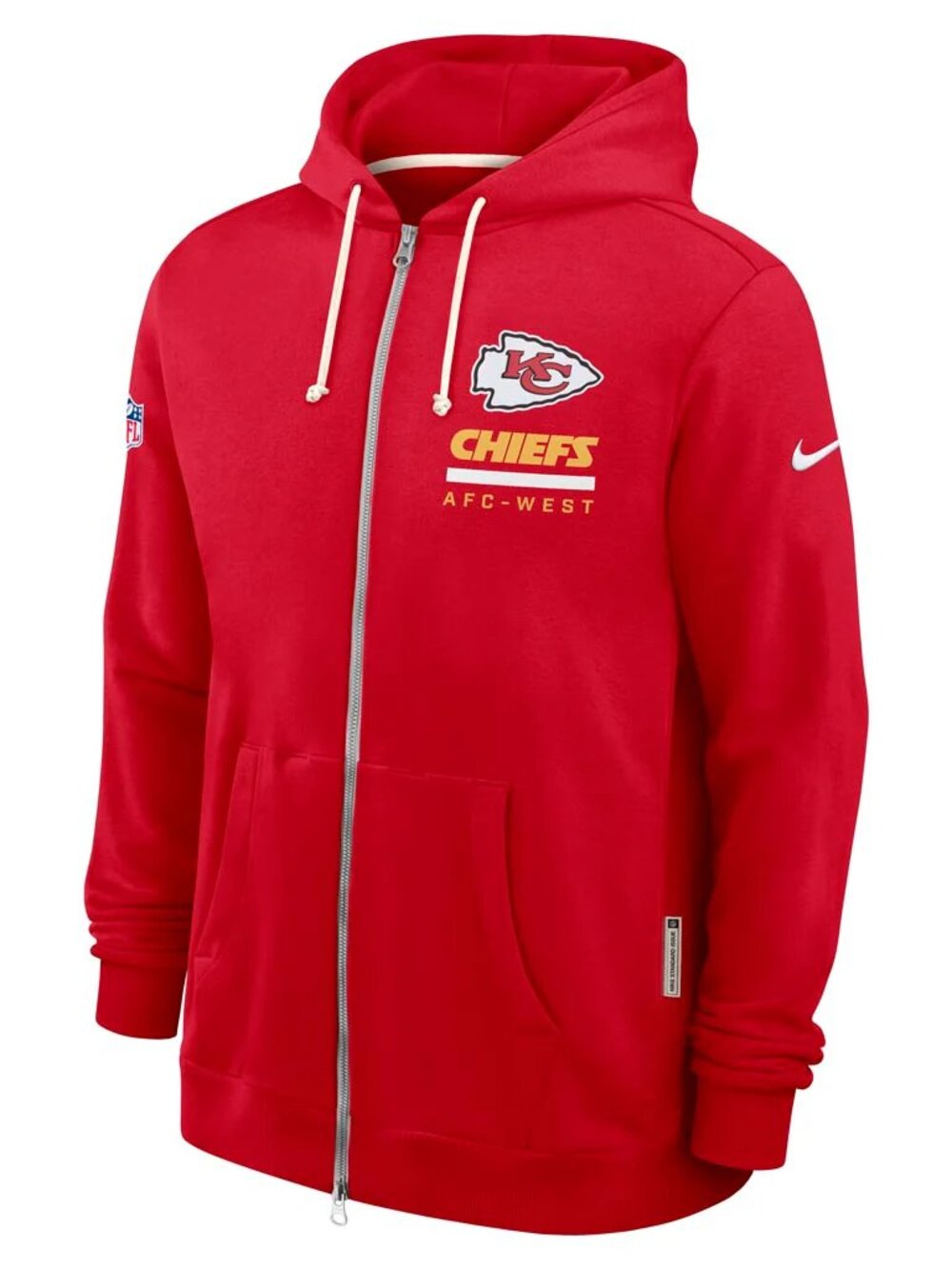 Nike Mens Kansas City Chiefs 2025 Sideline Full Zip Hoodie Sweatshirt Large NEW